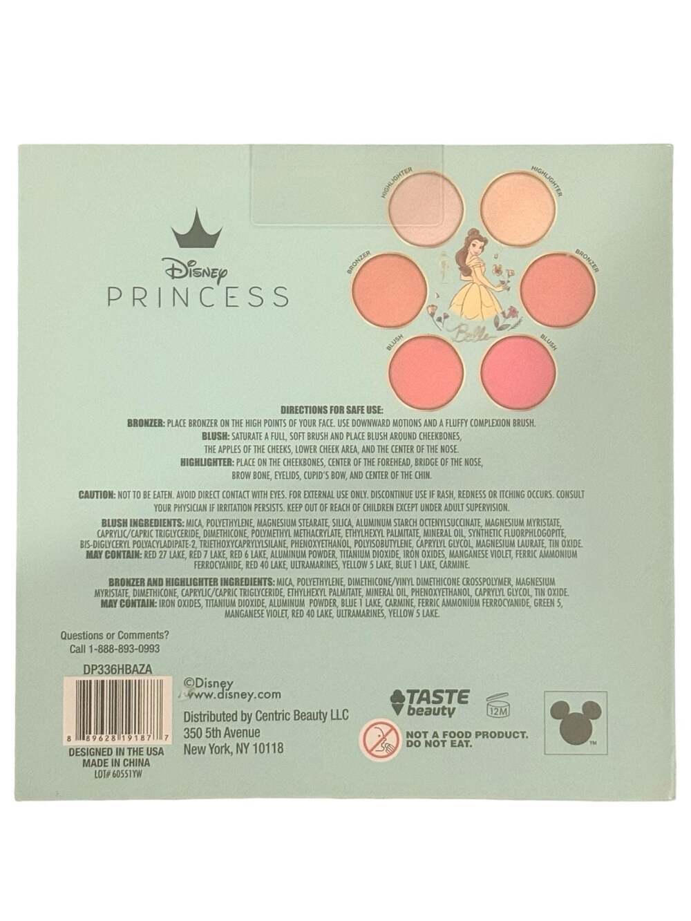 Disney Princess Belle Eyeshadow Palette and Complexion Palette Set. 2 pieces - Picture 5 of 5